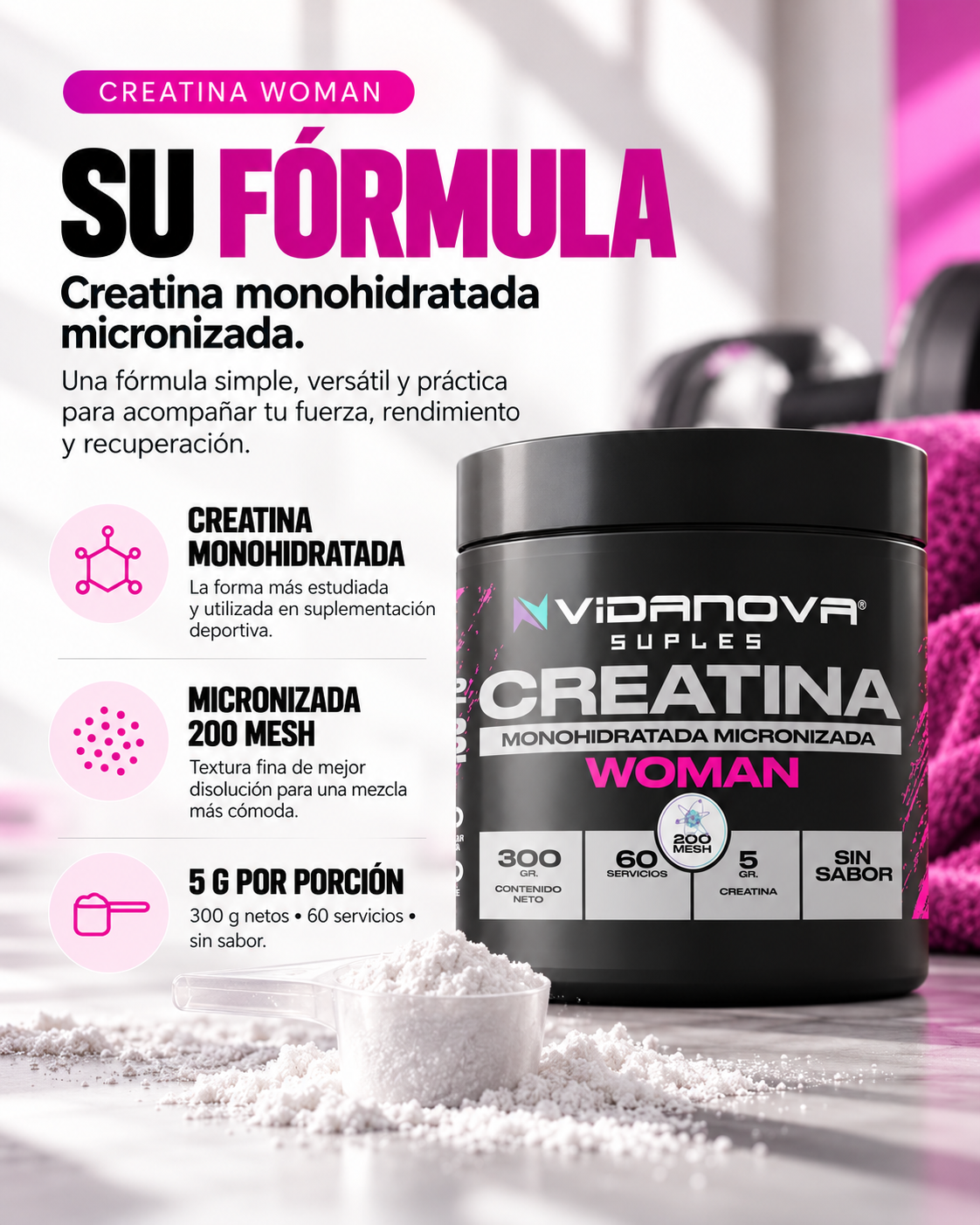 Creatina WOMAN Monohidratada 300g